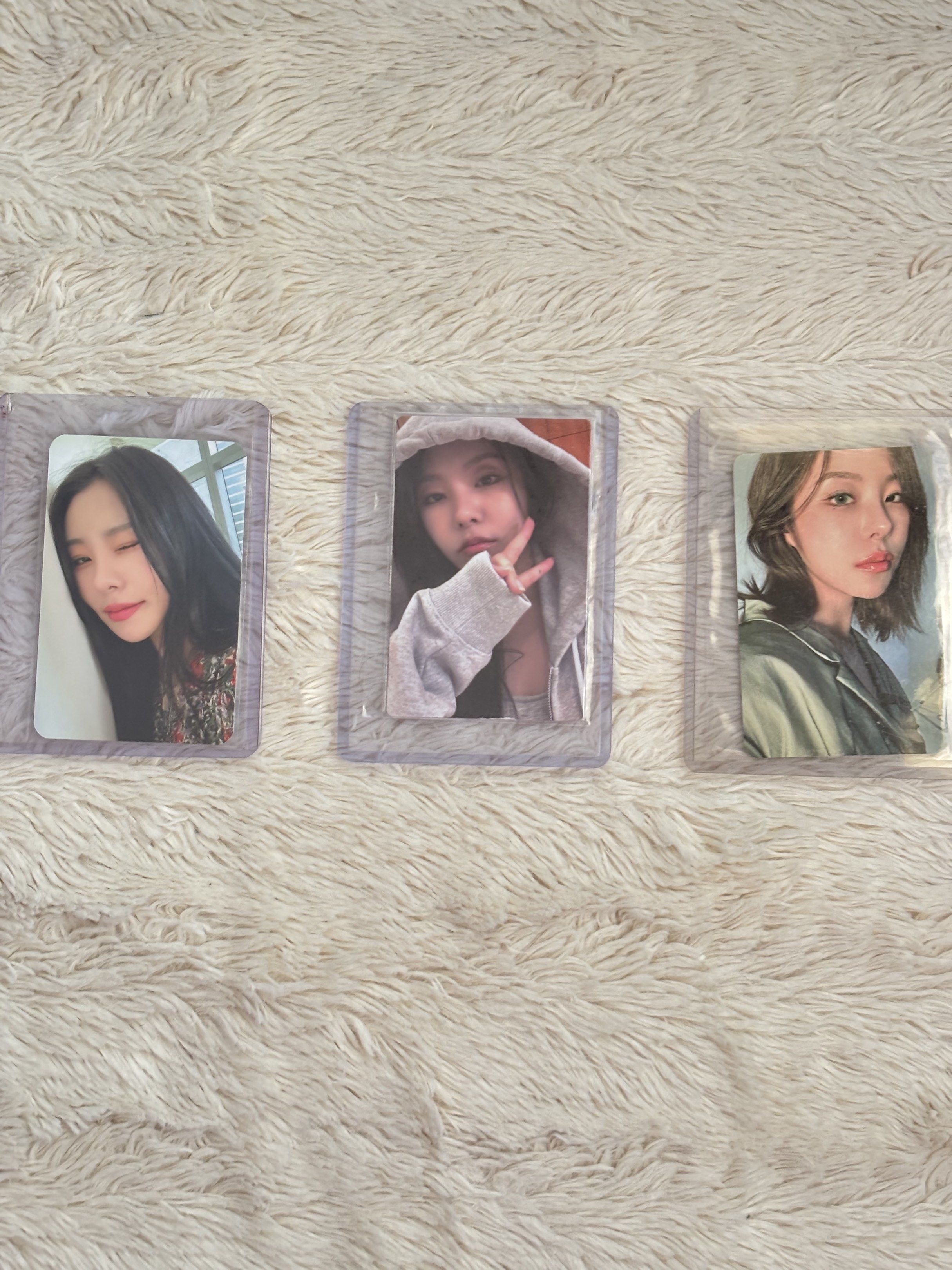 MAMAMOO Wheein Photocards (Category: K-Wave Merchandise) located in Cainta. Submitted by declutterbydv (Listing ID 1420862002, Image 1). Description: • Wheein Wink - WAW era - ₱200 • Wheein Peace Be With You - Redd era - ₱200 ✨MOP: GCash • Wheein Facecard - WHEE era - ₱200.