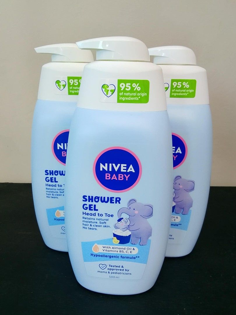 NIVEA BABY SHOWER GEL (Category: Baby Toiletries & Grooming) located in Sual. Submitted by kriztyne_29 (Listing ID 1420932376, Image 1). Description: - NIVEA BABY SHOWER GEL - Head-to-toe wash - 95% natural origin ingredients - Hypoallergenic formula - Tested by pediatricians - 500ml bottle - Gentle on baby's skin - Cute design Home supplies & skincare products from different trusted brands ✨ All items are mall pull-outs — guaranteed original and