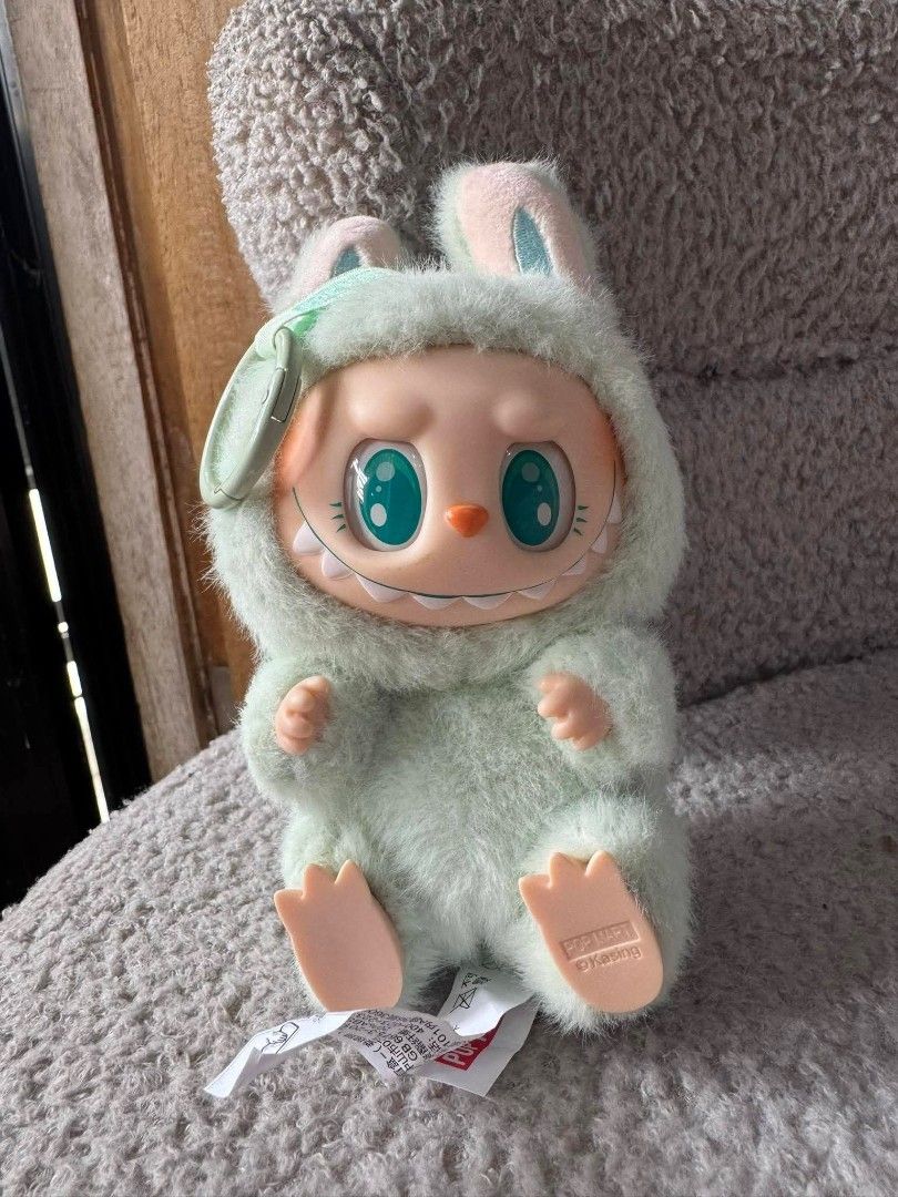 Popmart Labubu The Monsters Bunny Plush (Category: Plushies & Soft Toys) located in Caloocan City. Submitted by dyubella (Listing ID 1420751977, Image 1). Description: Popmart Labubu plush toy (Authentic) - From The Monsters series - Mint green fur suit - Includes the original tag - Soft and huggable plush - Perfect for collectors or gifts.