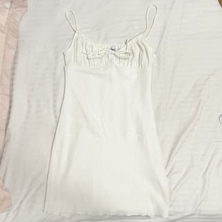 strapless open back dress Delamere Mini Dress Black / White