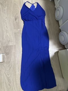 princess polly baby blue dress Royal Blue Petite Leaf Stretch Midi Dress