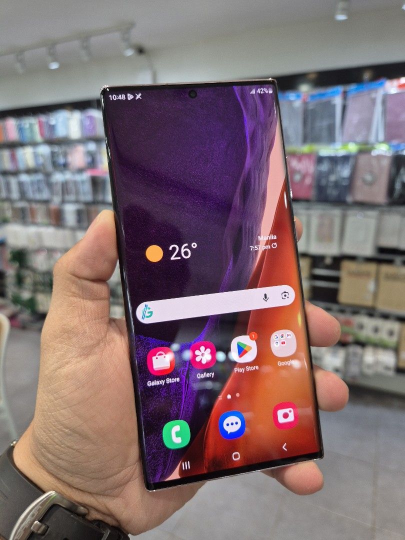 Samsung Note 20 Ultra 5G (Category: Samsung) located in Manila. Submitted by josue06 (Listing ID 1420767839, Image 2). Description: Good as new unit Smooth performance Great Camera (good for photography) 100% Original all parts With store warranty with freebies Open for: walk in store transactions COD same day delivery with shipping fee COP/COD via LBC Nationwide Lalamove pick up ( payment first) .