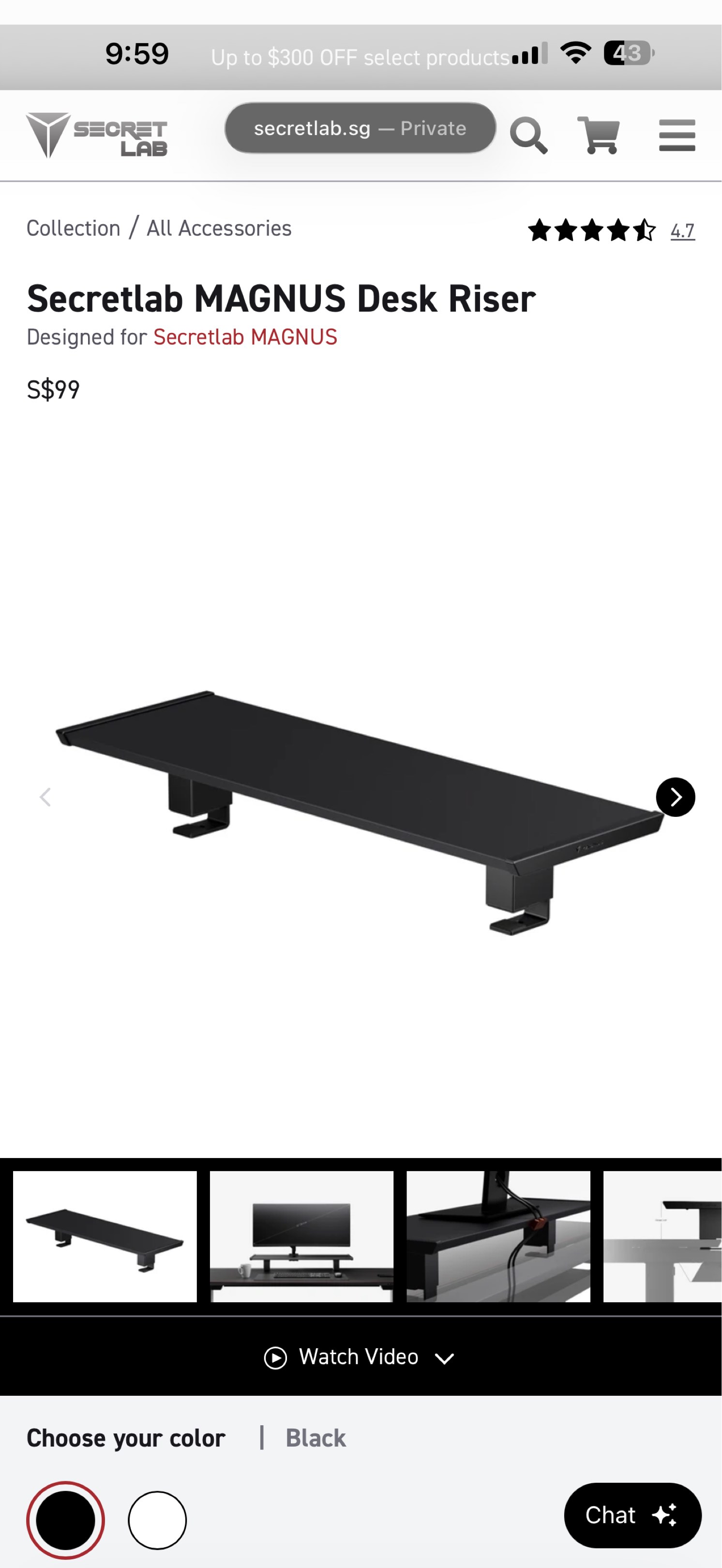 Secretlab MAGNUS Desk Riser - Black, Computers & Tech, Parts ...