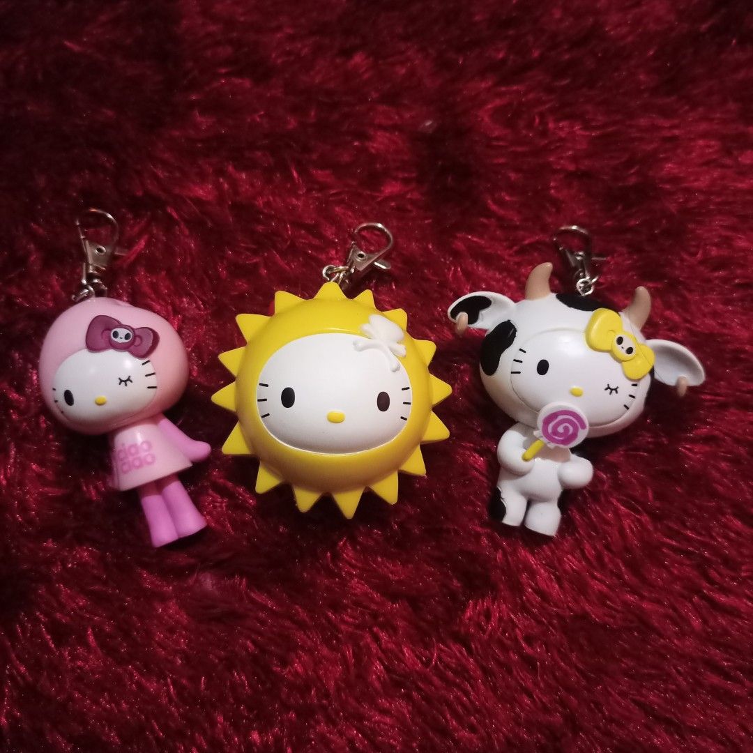 Tokidoki x Sanrio Hello Kitty Keychain (Category: Character Goods) located in Taguig. Submitted by oddlykawaiishop.ph (Listing ID 1420900435, Image 3). Description: 🎀 What you see is what you get—please check photos for details! • Pink HK, 170php (AVAILABLE) • Sun HK, SOLD • Cow HK, SOLD Note: Cow HK has a dot at the back of its head...other than that it's all good 👍.