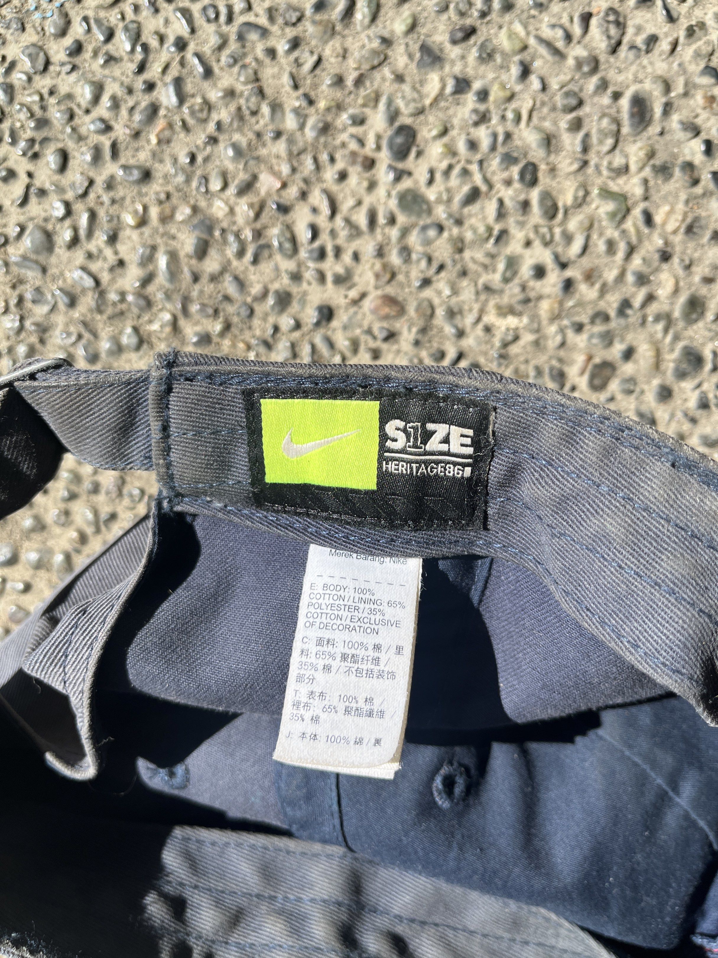 Vintage Nike Heritage Navy Blue Cap (Category: Caps & Hats) located in Antipolo. Submitted by redlineregimentsupply (Listing ID 1420802029, Image 3). Description: 🏷️ Vintage Nike Heritage86 Navy Blue Cap / Classic Sportswear / Timeless Casual Essential 🏷️ Price: ₱750 (NEGOTIABLE) Size: One Size Fits Most (adjustable strapback) Condition: Very good vintage condition. Structured yet broken-in cotton twill with a clean navy blue tone. Light, natur