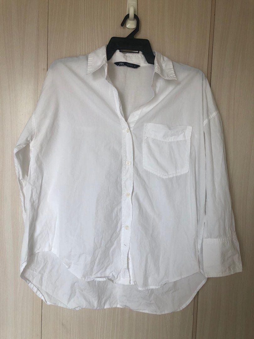 Zara White poplin Shirt (Category: Shirts) located in Quezon City. Submitted by macyscloset (Listing ID 1420893632, Image 3). Description: .