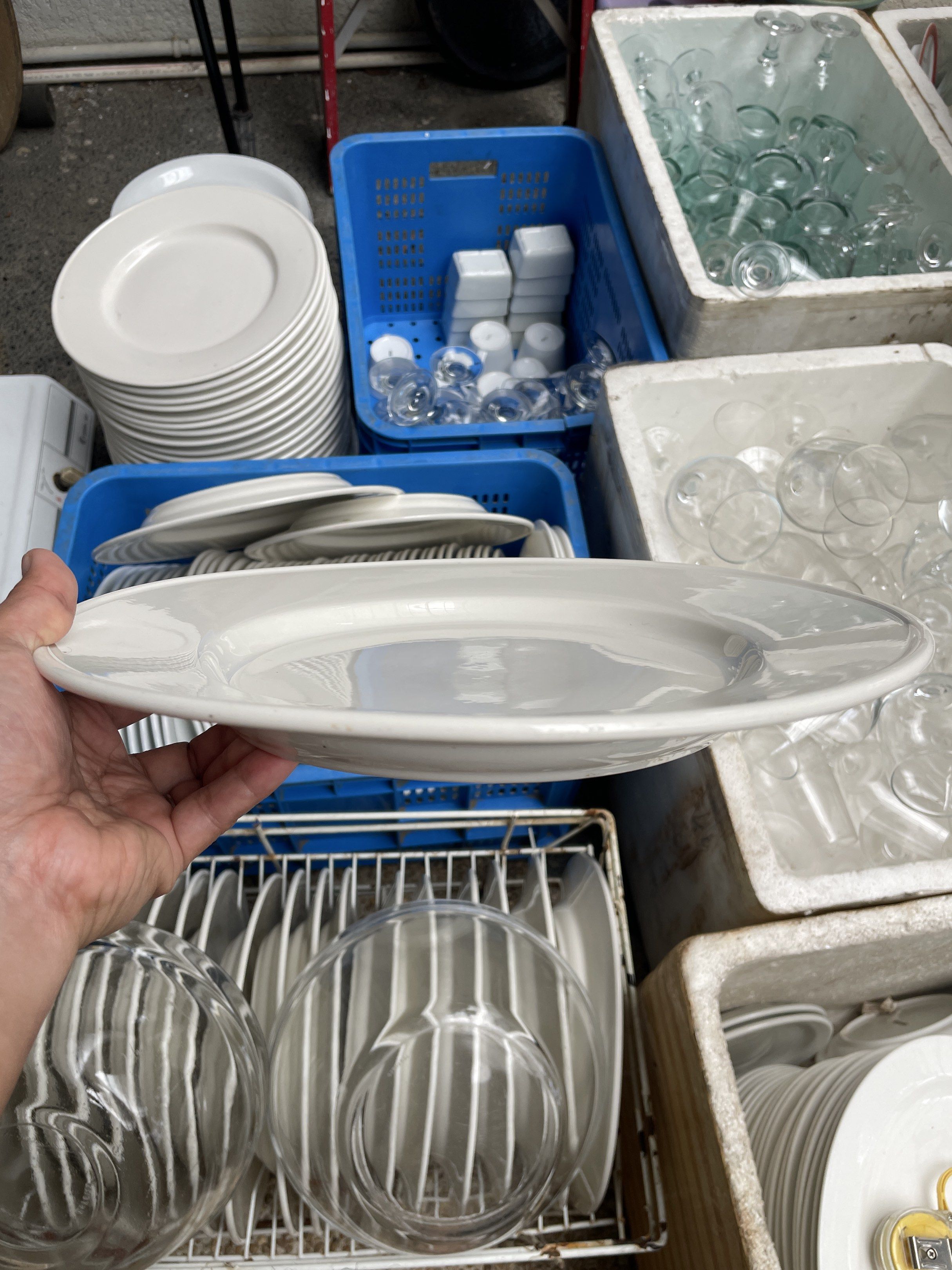 12” Dinner Plate for restaurants (Category: Dinnerware & Cutlery) located in Antipolo. Submitted by michelleannemendiola (Listing ID 1420943488, Image 3). Description: Heavy white 12-inch dinner plates - Previously used in a restaurant - We have 48 pieces available - 2 pieces have minimal damage, photos are also posted - Price listed is per plate, but we can offer a discount for bulk purchases. Thank you!.