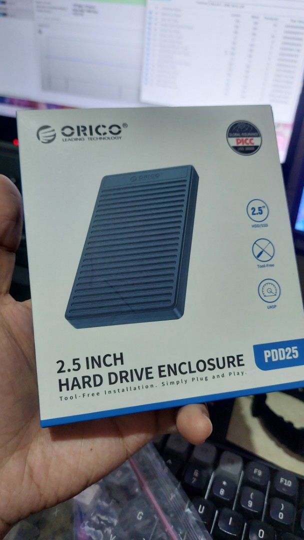 320gb External Hardisk (Category: Hard Disks & Thumbdrives) located in Pasig City. Submitted by masterkevinkarl (Listing ID 1420962823, Image 2). Description: 320gb External Hardisk Brand new Orico type c enclosure Used 320gb hdd 100% Health Pickup or lalamove, Cainta .
