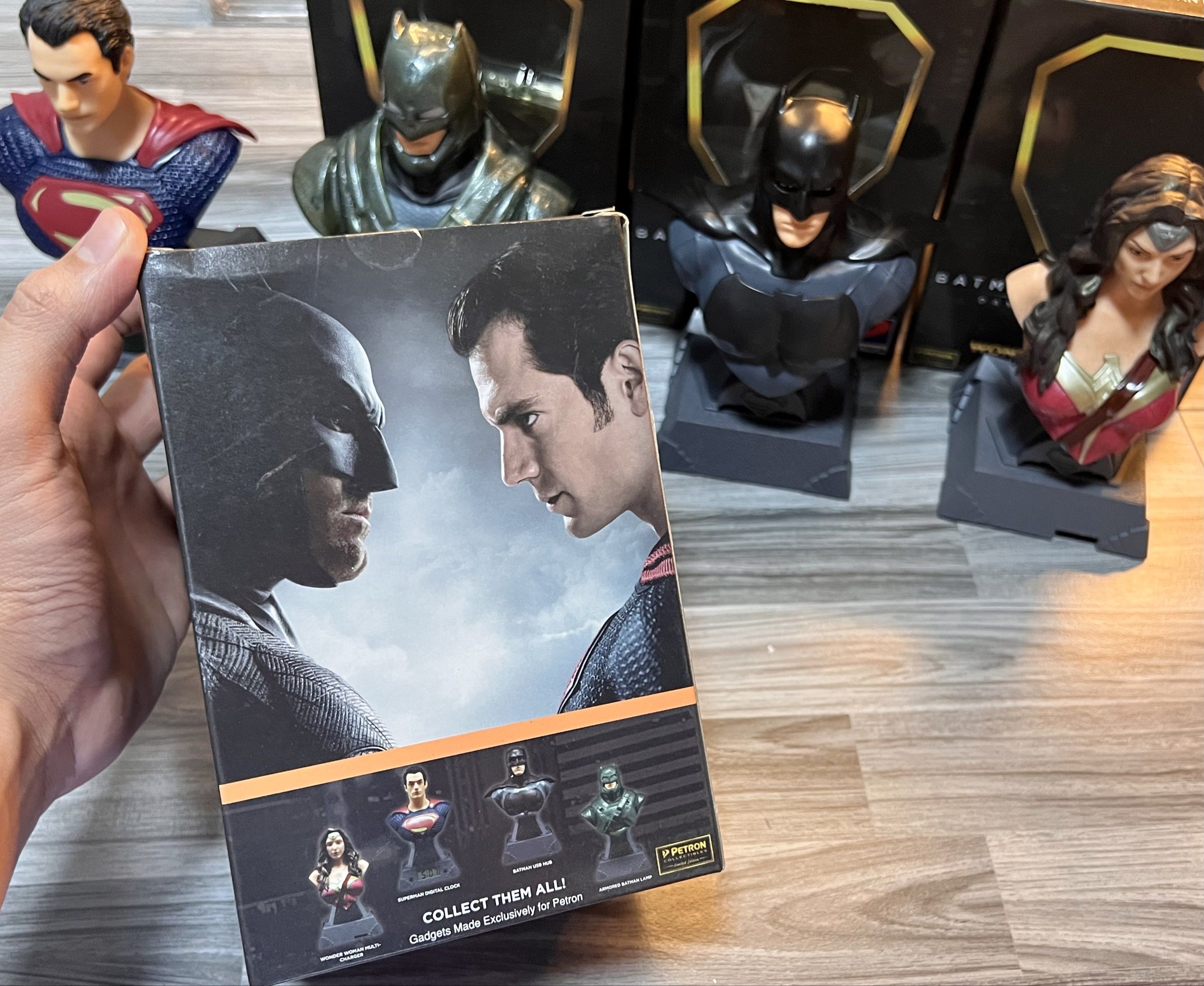 Batman vs Superman Bust Collection (Category: Figurines & Statues) located in Manila. Submitted by thegreyhousemarket (Listing ID 1421109277, Image 2). Description: Available today!!😍 Petron head bust🔥 Batman vs Superman “Dawn of Justice” Complete set, good condition Mine ₱1499.