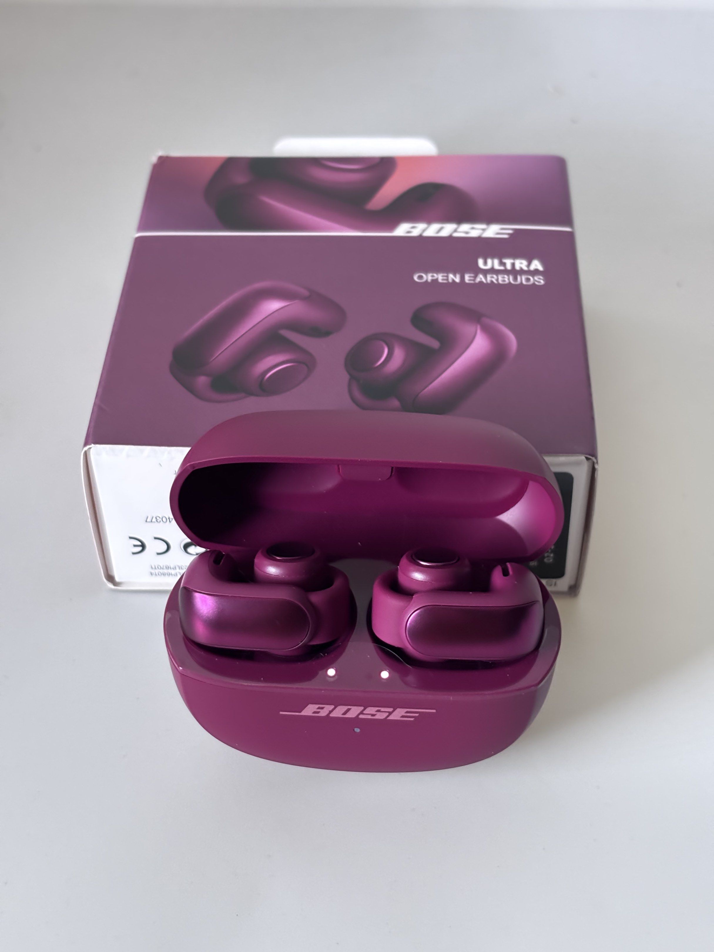 Bose Ultra Open Earbuds (Category: Earphones) located in Cebu City. Submitted by aryssscloset (Listing ID 1421032913, Image 1). Description: Authentic Bose Ultra Open Earbuds In Deep Plum color Special edition color Very pretty and very comfortable when worn Newly bought Cebu based Can ship outside Cebu via LBC COP .