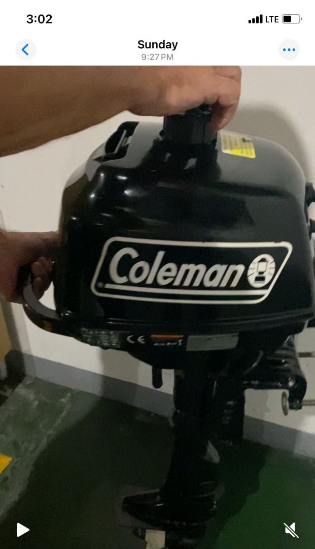 Coleman 2.6 Four Stroke Outboard Motor (Category: Everything Else Others) located in Pasig City. Submitted by hsw009 (Listing ID 1421000852, Image 1). Description: - Coleman 2.6 Four Stroke outboard motor Serviced by Suzuki marine dealer in February 2026 - Sleek black finish - Convenient carrying handle - Designed for marine use - Includes CE marking.