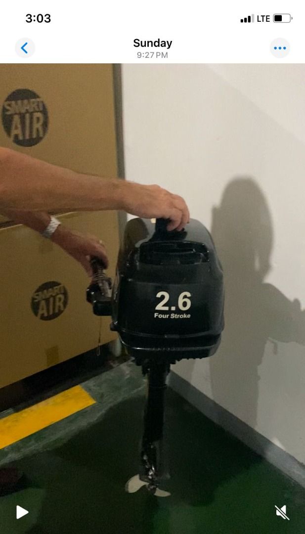 Coleman 2.6 Four Stroke Outboard Motor (Category: Everything Else Others) located in Pasig City. Submitted by hsw009 (Listing ID 1421000852, Image 2). Description: - Coleman 2.6 Four Stroke outboard motor Serviced by Suzuki marine dealer in February 2026 - Sleek black finish - Convenient carrying handle - Designed for marine use - Includes CE marking.