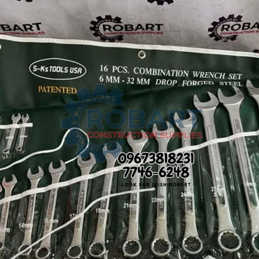 Combination Wrench (Category: Construction Tools & Equipment) located in Manila. Submitted by irishrobart_22 (Listing ID 1420948879, Image 1). Description: Combination Wrench Size: 6mm to 32mm Brand: SKS 𝑹𝑶𝑩𝑨𝑹𝑻 𝑪𝑶𝑵𝑺𝑻𝑹𝑼𝑪𝑻𝑰𝑶𝑵 𝑺𝑼𝑷𝑷𝑳𝑰𝑬𝑺 #RobartConstructionSupplies #constructionmaterials 🔵100% Trusted Supplier 🔵Competitive Price 🔵𝑾𝒆 𝒂𝒓𝒆 𝑫𝑻𝑰 𝑹𝒆𝒈𝒊𝒔𝒕𝒆𝒓𝒆𝒅 & 𝑩𝑰𝑹 𝐀𝐂𝐂𝐑𝐄𝐃𝐈𝐓𝐄𝐃 Products: ▫️Machinery ▫️