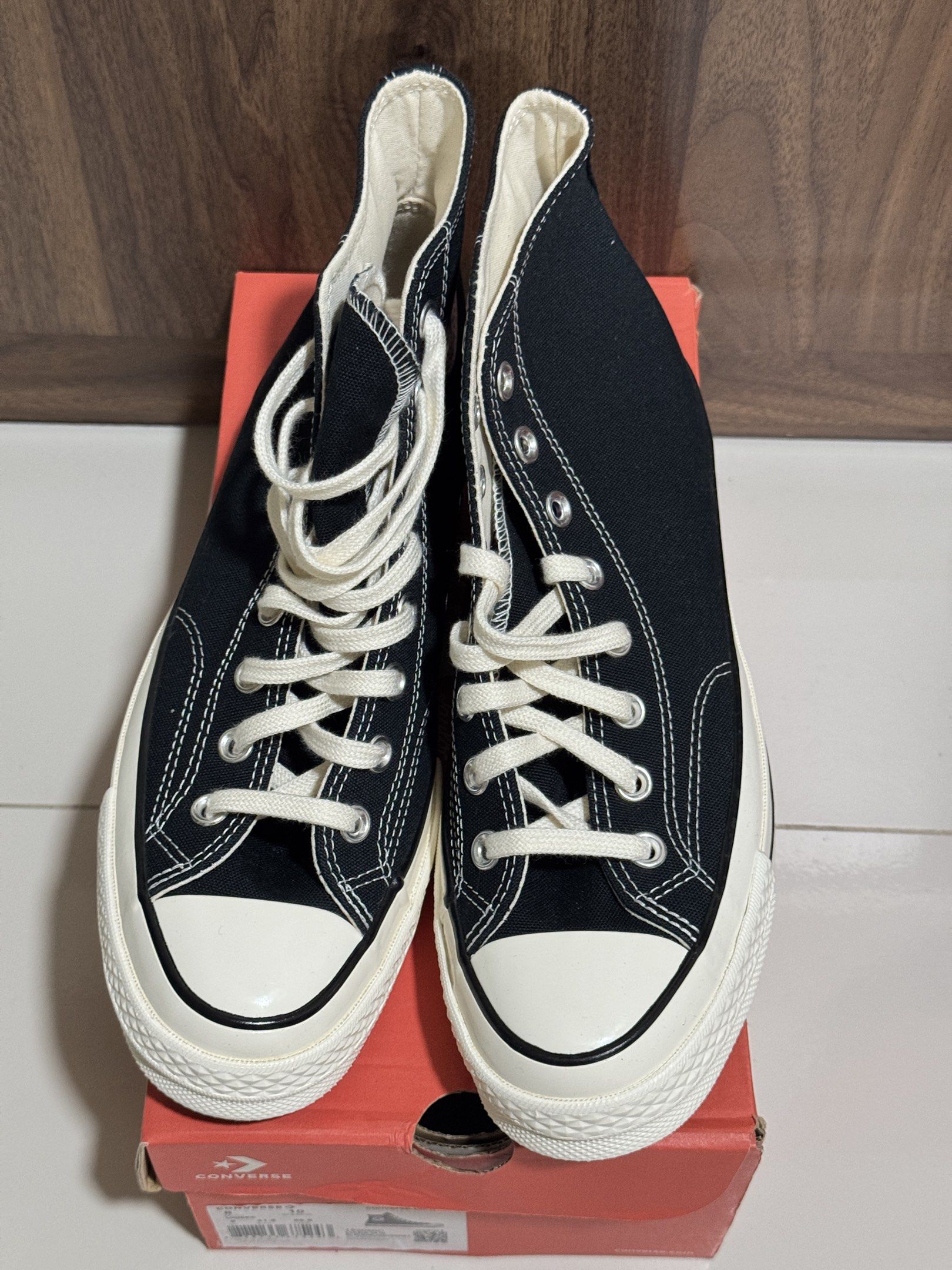 Converse Chuck 70 High Top Black (Category: Sneakers) located in Taguig. Submitted by thriftieth (Listing ID 1421105209, Image 3). Description: 💫 26.5 cm and 25.5 cm 💫 4.1k each 💫 7.5k for both pairs (bundle price) 💫 never been used 💫 no issues, no stains, no damage RFS: wrong size.