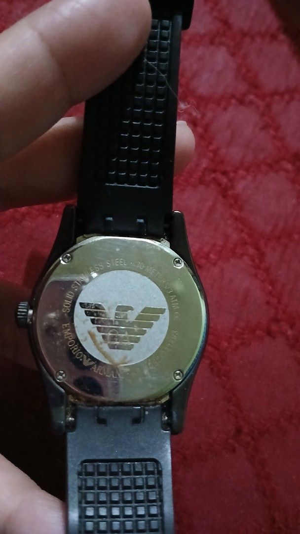 Emporio Armani (Category: Men's Watches) located in Imus. Submitted by dahdahlicious (Listing ID 1421088432, Image 2). Description: - Emporio Armani watch - All-black design - Includes original box - Stylish and ready to wear.