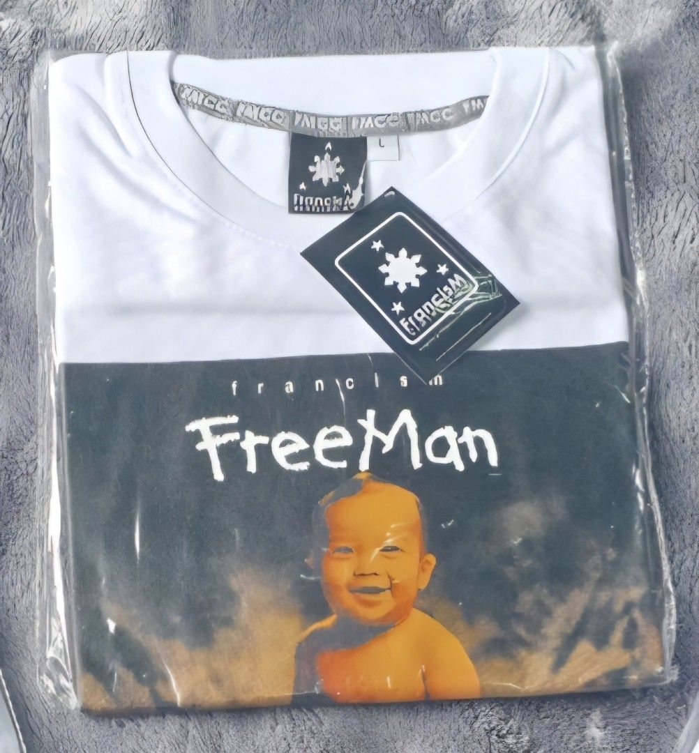 FrancisM FreeMan T-shirt size Large (Category: Tshirts & Polo Shirts ) located in Paranaque City. Submitted by jc0908 (Listing ID 1421116609, Image 2). Description: - Francis M Clothing -FreeMan White Shirt Colorway - Size: L - Condition: Brand new, with tag - Packaging: Original.