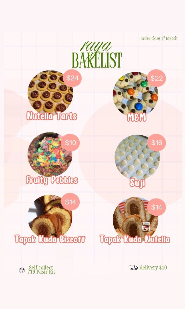 Fruity pebbles! (Category: Homemade Bakes) located in Singapore. Submitted by nrlshaqla (Listing ID 1016453084, Image 2). Description: RAYA 2026 ORDER OPENS! *order close 1st March 40+ pcs fruity pebbles - $10 💌 PM to pre-order ❌ N O I N S T O C K S DM to check avail slots 😊 📥 self collect @ Pasir ris. 📤 delivery fee $10 homemade bakes cookies kueh kuih hari raya hari raya haji festive season tapak kuda horseshoe nutella biscoff rolls cakes y