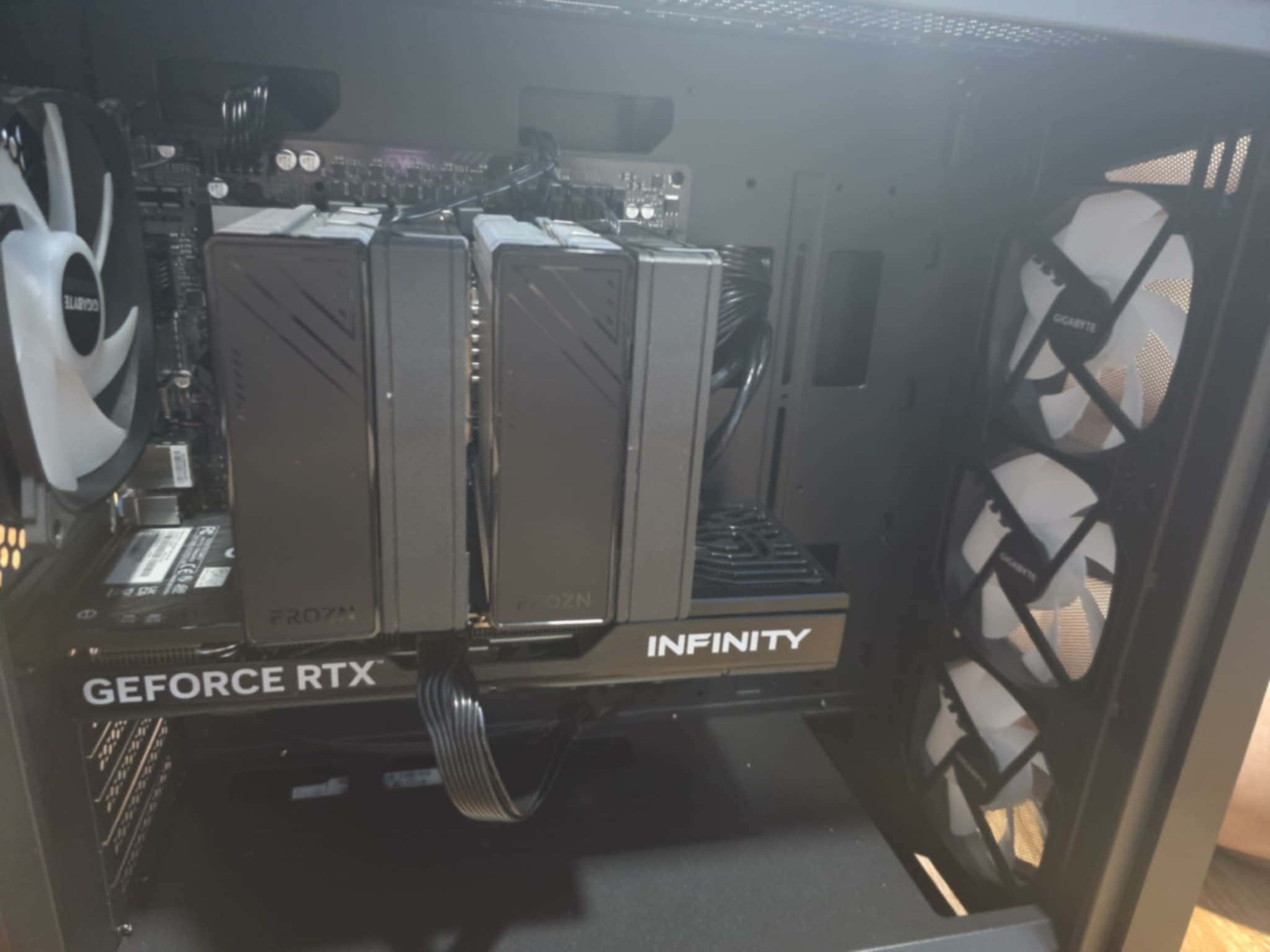 Gigabyte Desktop PC with RTX Graphics Card (Category: Desktops) located in Quezon City. Submitted by yannicakes (Listing ID 1420978070, Image 3). Description: - Gigabyte RTX Gaming PC - Black case - Assembled and ready to use - Features CPU cooler - Includes multiple cooling fans.