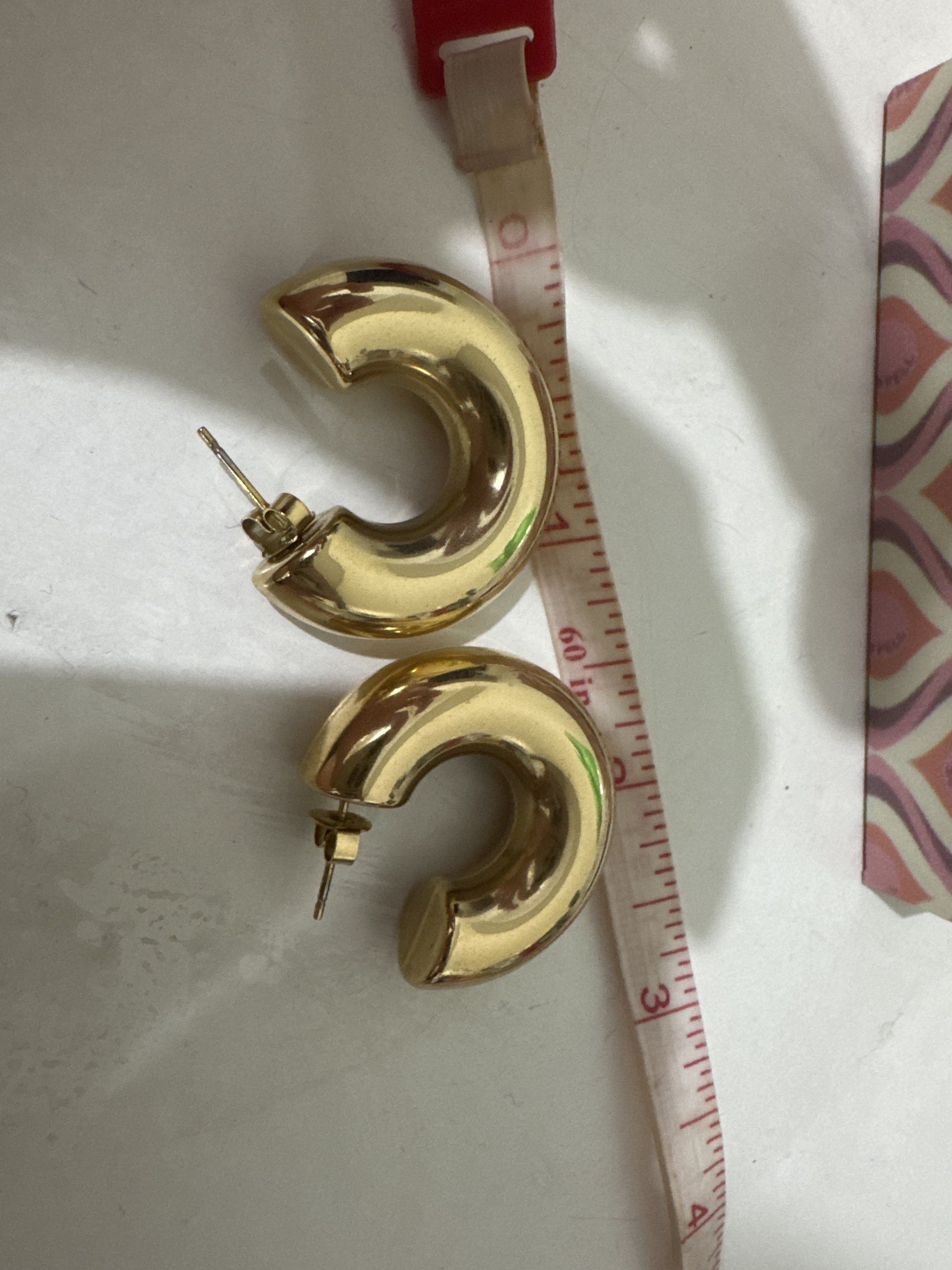 Gold Hoop Earrings - Studio Sunspell (Category: Earrings) located in Taguig. Submitted by mikkimal (Listing ID 1421087472, Image 3). Description: Studio Sunspell Sweat, Sand and Sea Resistant With box, pouch and care card.