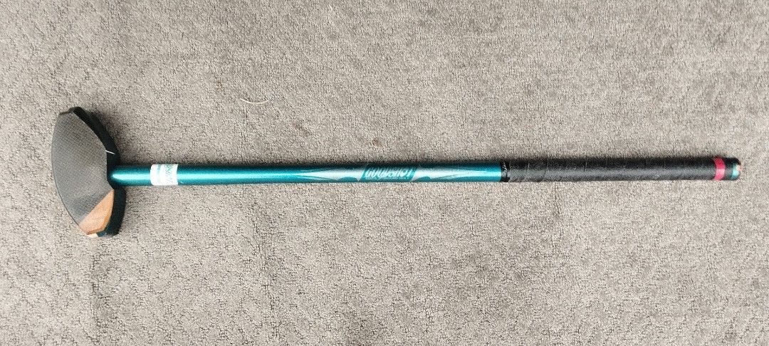 Goodshot ASICS Ground golf Round Sole Golf Putter (Category: Golf) located in Malabon City. Submitted by immortalpicker (Listing ID 1421115067, Image 2). Description: - Goodshot Round Sole Model putter - Teal shaft with model name - Unique putter head design with black and silver face - Black grip with red accent.
