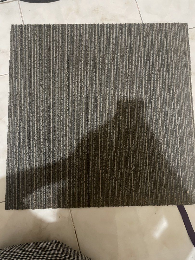 Gray Carpet Tiles (US brand) (Category: Carpets, Mats & Flooring) located in Manila. Submitted by miumewmeow (Listing ID 1421013703, Image 3). Description: US CARPET TILES (with rubber backing) - office pull-out from Qatar Quality: Good as new Color: Gray Measurements: 60cmx60cm (5mm-6mm thick) Notes: - Delivery fee will be handled by buyer. - EXCLUSIVE discounts for bulk buyers! Loc: Cabuyao, Laguna.