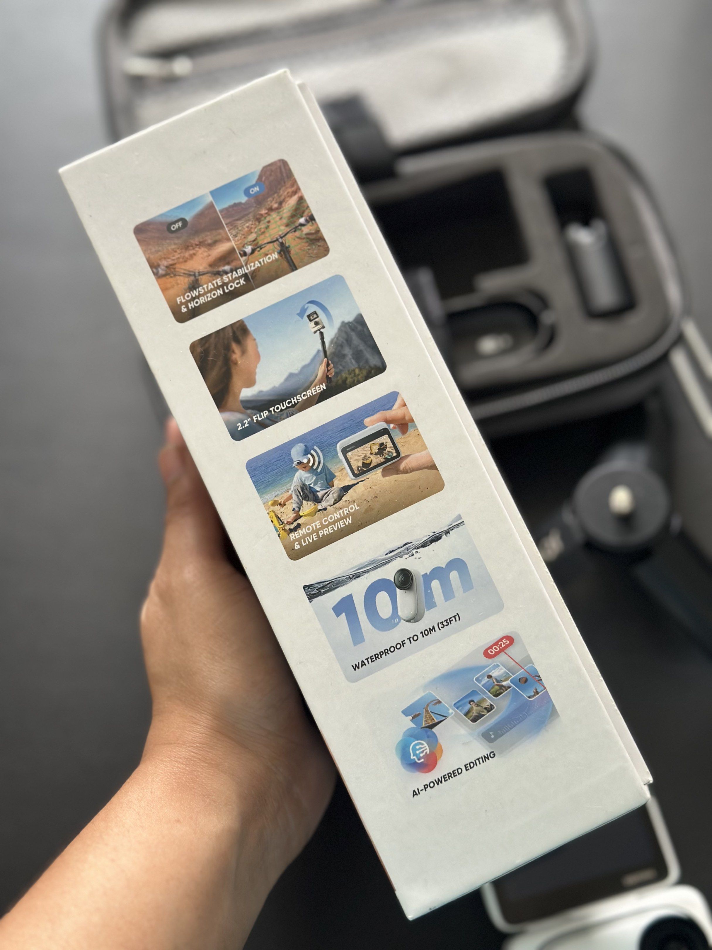 Insta360 GO 3 4K Action Camera (Category: Cameras) located in Quezon City. Submitted by jycdzn (Listing ID 1420962865, Image 3). Description: Insta360 Go 3S 128GB 🩶 Bought in Japan March 2025 🩶 Complete with shooting attachments 🩶 With silicone case (bought separately) 🩶 With box and manual RFS: barely used.