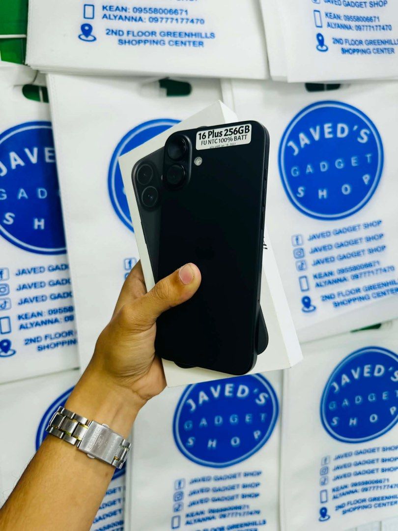 Iphone 16+ 256gb 100% batt NTC FU No issue 10cc (Category: iPhone 16 Series) located in San Juan City. Submitted by javedsgadgetshop (Listing ID 1421049967, Image 2). Description: INSTALLMENT OPTIONS : SPAY LATER / GGIVES / CREDIT CARD! WE BUY AND SELL SO PWEDE MAGBINTA OR SWAP ! Quick Specs : 💵 Iphone 16+ •256gb •NTC Variant •100% batt health •Factory Unlock •99% Smoothness •No hidden issue | No Repaired •100% Authentic | Not Refurbished •w/ Bo