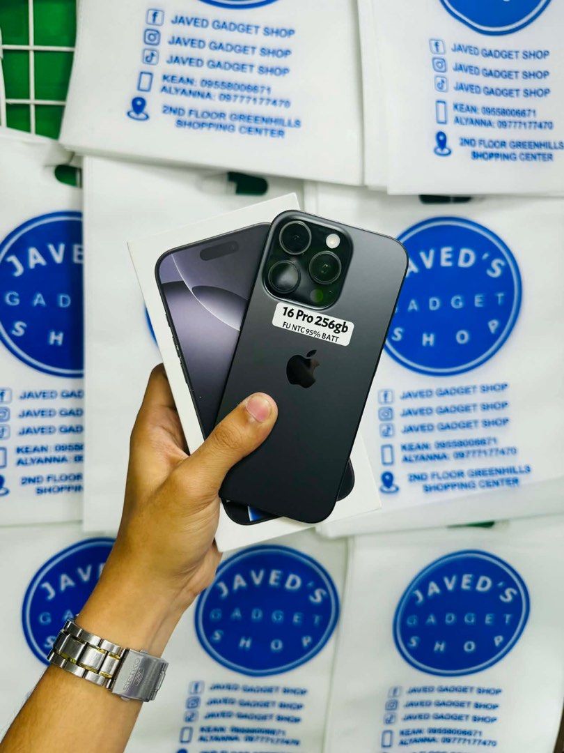 Iphone 16 Pro 256gb 95% batt FU NTC No issue All working (Category: iPhone 16 Series) located in San Juan City. Submitted by javedsgadgetshop (Listing ID 1421049780, Image 1). Description: INSTALLMENT OPTIONS : SPAY LATER / GGIVES / CREDIT CARD! WE BUY AND SELL SO PWEDE MAGBINTA OR SWAP ! Quick Specs : 💵 Iphone 16Pro •256gb •NTC Variant •95% batt health •Factory Unlock •98% Smoothness •No hidden issue | No Repaired •100% Authentic | Not Refurbis