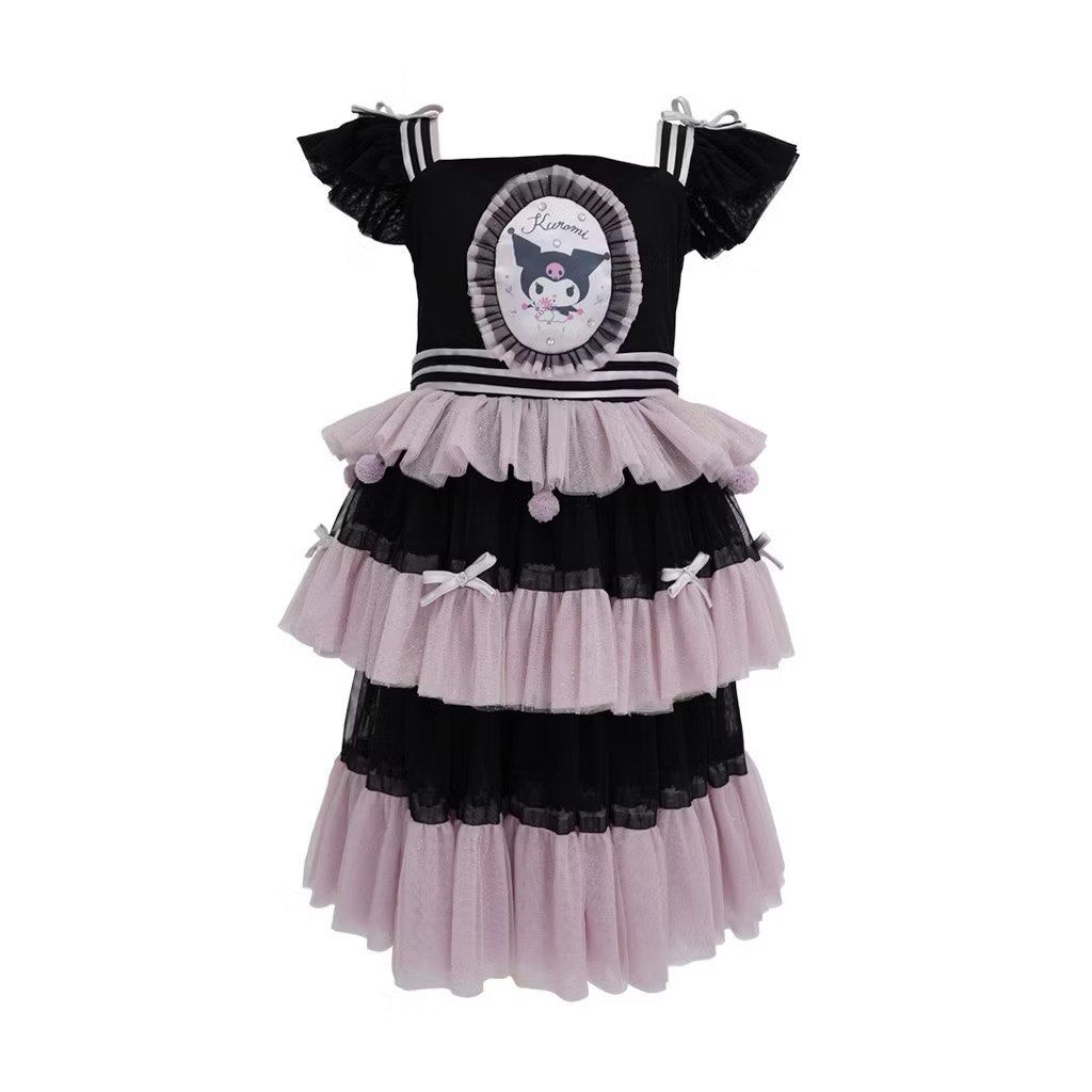 Kuromi Ruffle Tiered Dress (Category: Dresses) located in General Mariano Alvarez. Submitted by donnabeys (Listing ID 1420976676, Image 2). Description: Size: 10-11yrs old (2,700 each) Used once, ginamit lang pang photoshot. 🤗 Pwedeng pwede sa maselan. Lalamove ready 🛵.