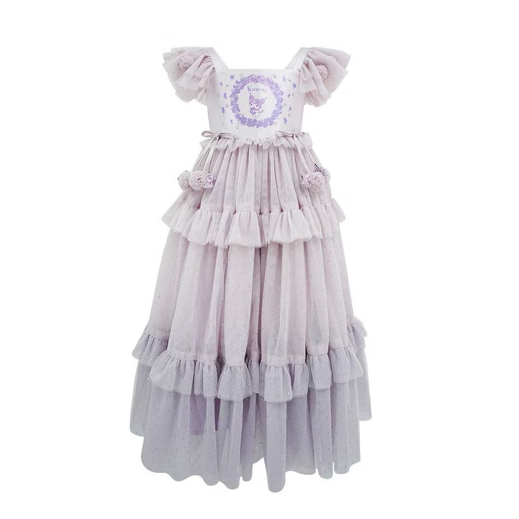 Kuromi Ruffle Tiered Dress (Category: Dresses) located in General Mariano Alvarez. Submitted by donnabeys (Listing ID 1420976676, Image 1). Description: Size: 10-11yrs old (2,700 each) Used once, ginamit lang pang photoshot. 🤗 Pwedeng pwede sa maselan. Lalamove ready 🛵.