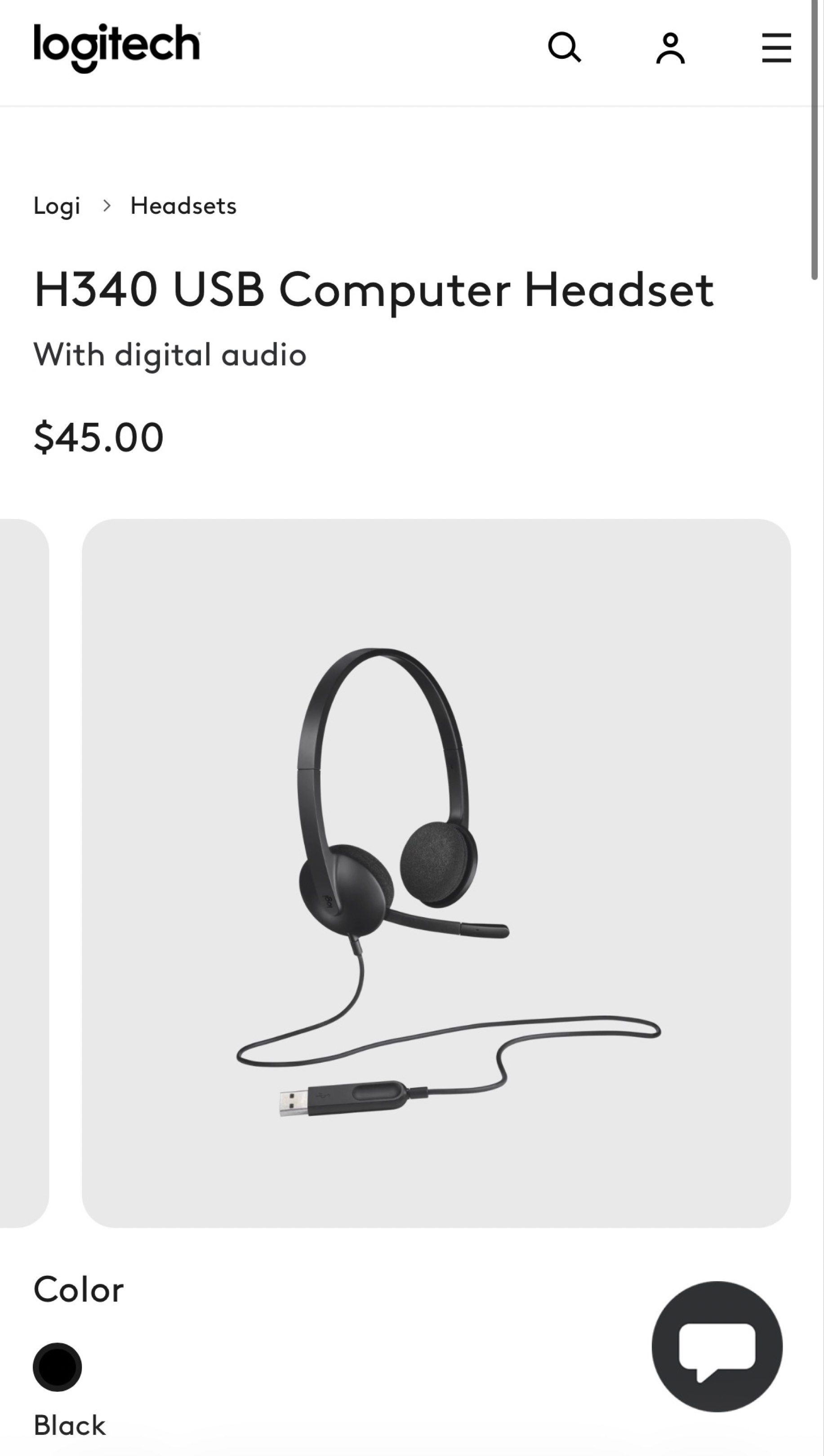 Logitech H340 USB Computer Headset, Audio, Headphones & Headsets on ...