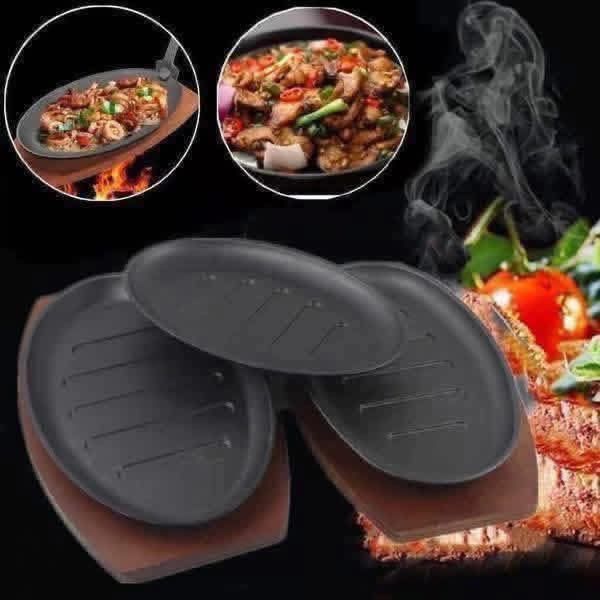 Oval Sizzling Plate with Wooden Base (Category: Cookware & Accessories) located in Manila. Submitted by yzcartph (Listing ID 1421117248, Image 2). Description: .