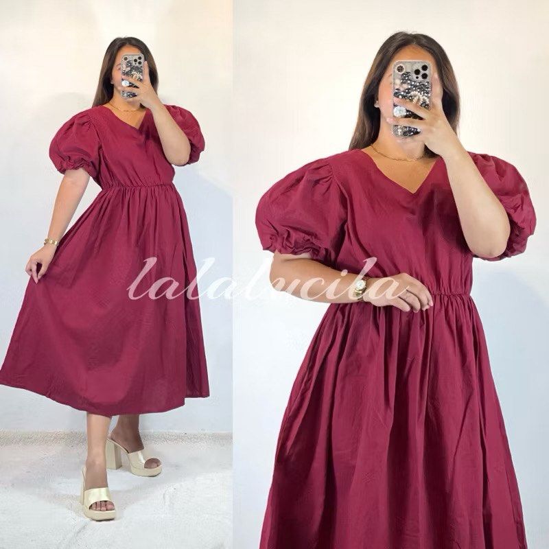 Plus Size Lotus Puff Linen Dress (Category: Dresses) located in Pasig City. Submitted by cp0613 (Listing ID 1421100623, Image 1). Description: used once only SRP PHP 450.