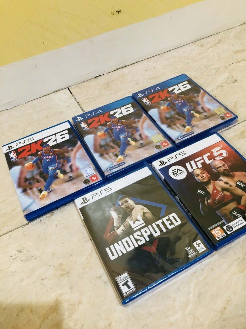 PS5/PS4 NBA 2K26, UFC 5, Undisputed Games (Category: PlayStation) located in Manila. Submitted by rurupalmos70081 (Listing ID 1421053886, Image 1). Description: FOR SALE PS4 X PS5 NBA 2K26 PS4 2800 NBA 2K26 PS5 2800 UNDISPUTED SOLD UFC 5 1500 LOC VALENZUELA PWEDENG LALAMOVE OR LBC.