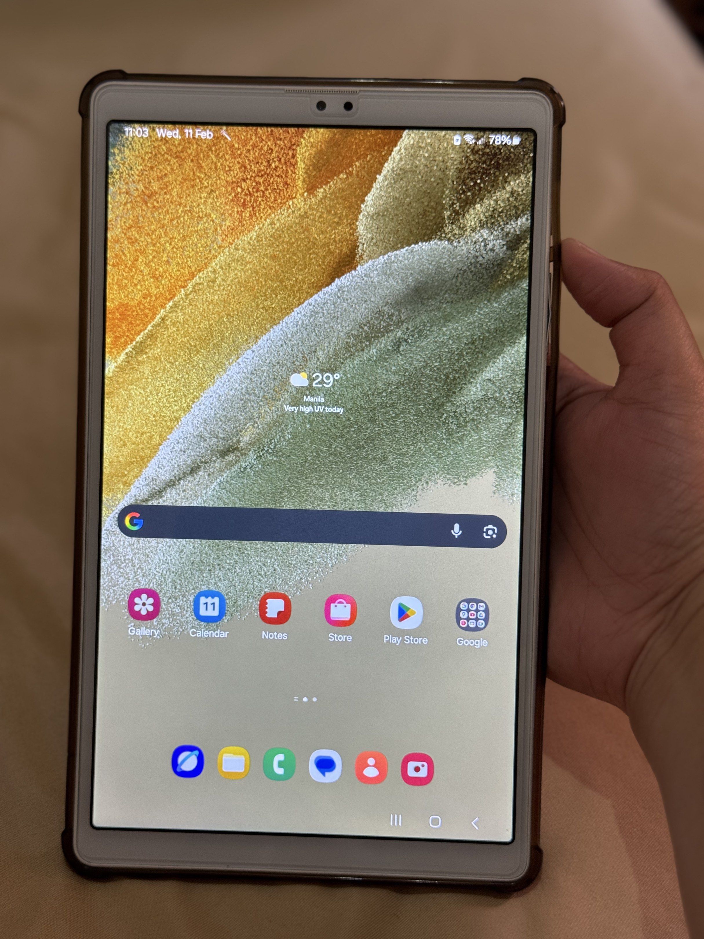 Samsung Tab A7 lite (Category: Android) located in Cavite. Submitted by mchrstl (Listing ID 1420960209, Image 1). Description: Samsung Tab A7 Lite with sim slot - tablet ng kids before, hindi na nagagamit naka tambak nalang - with minor dent sa may start button as shown sa pic and sa charging port see pics.. hindi naman nakaka affect sa performance - includes cover/case (pink) - pickup or meet up - sm dasma,rob pala pala, walter manggahan.