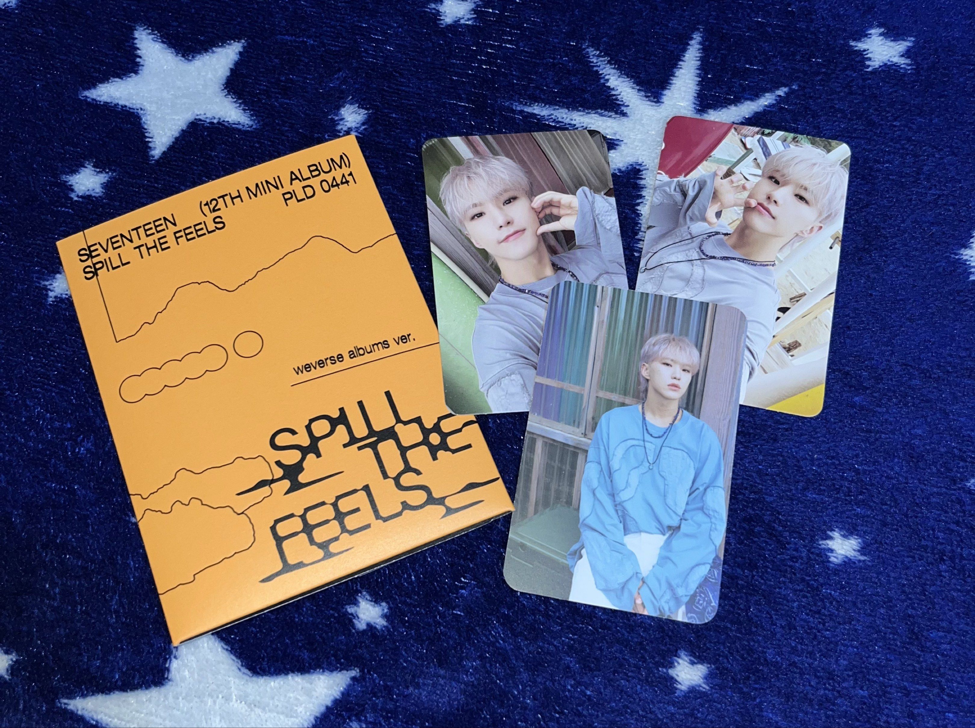 SEVENTEEN SPILL THE FEELS WEVERSE VER. (Category: K-Wave Merchandise) located in Batangas. Submitted by akemi.001 (Listing ID 1420941593, Image 1). Description: ONHAND and Ready to ship X sensi Unscanned qr .