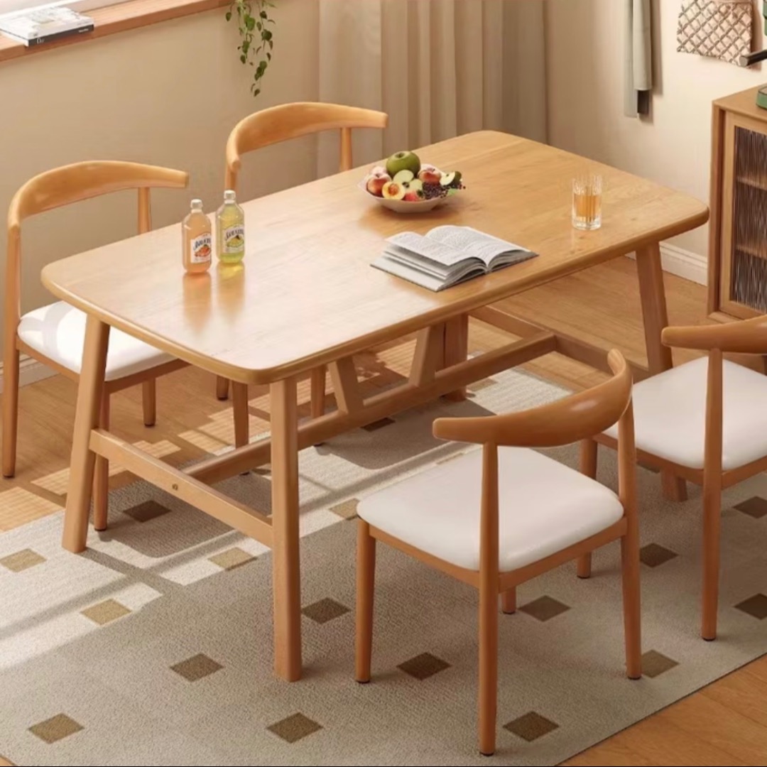 Solid Wood Dining Table | Nordic Minimalist Rectangular Dining Table ...