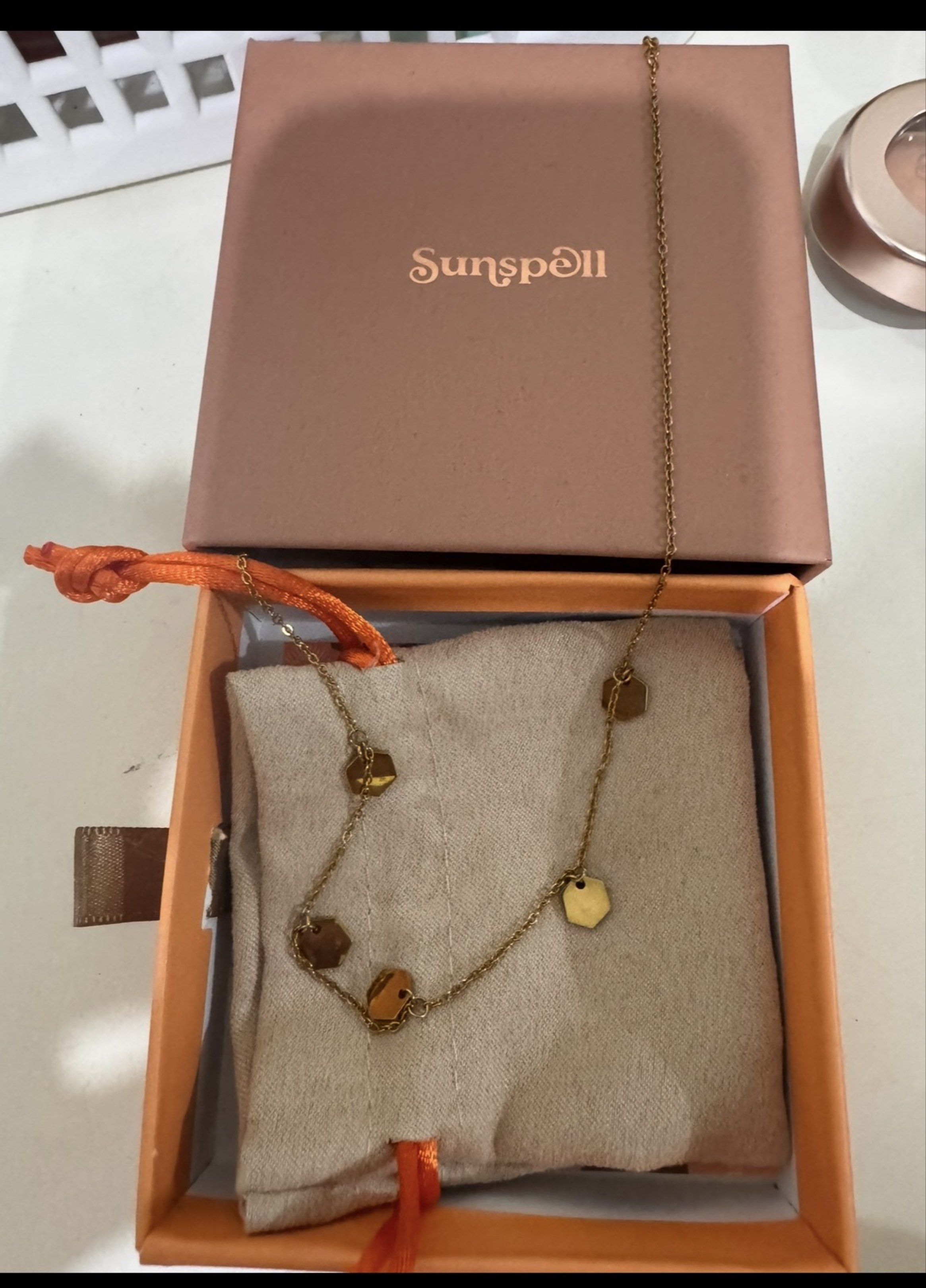 Studio Sunspell Solstice Necklace & Ring Set (Category: Necklaces) located in Taguig. Submitted by mikkimal (Listing ID 1421084529, Image 2). Description: Sun, Sea and Sweat Resistant Authentic Studio Sunspell With box, pouch and care card Ring Size 7.