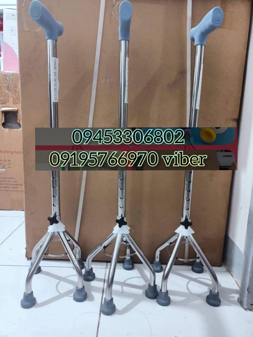 Tungkod // Walking Canes - Various Styles Available (Category: Medical Supplies & Tools) located in Quezon City. Submitted by brightphoenix.af3fd8 (Listing ID 1420970543, Image 2). Description: - Walking canes for sale. - Styles: Standard, Tripod, Quad. - Colors: Black, Silver, Bronze. - COD/Gcash payment .