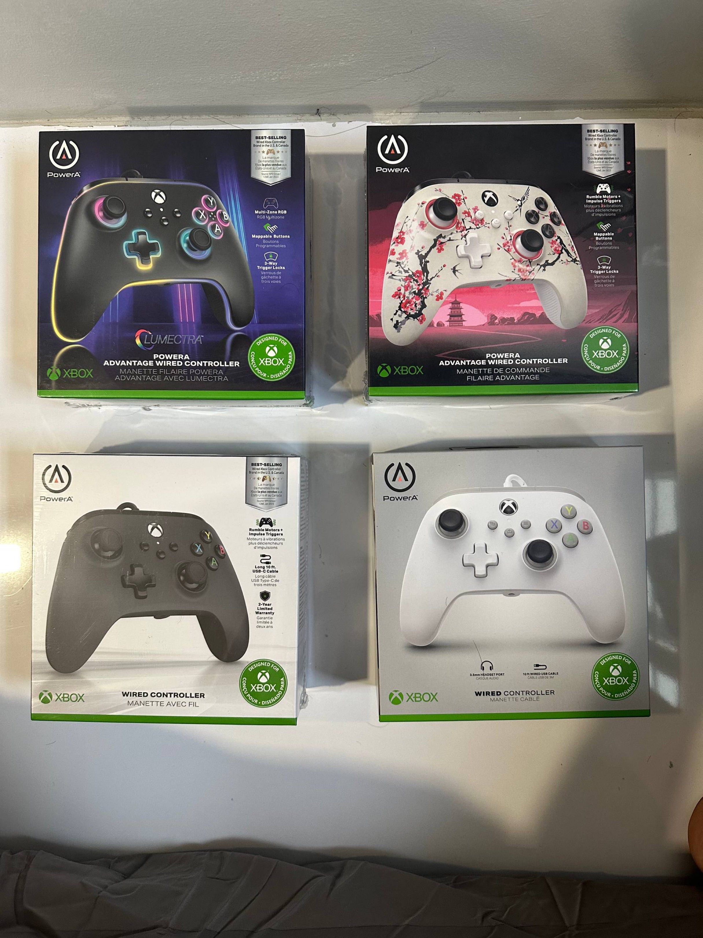 Xbox 360 controller (Category: Xbox) located in Singapore. Submitted by 4vf644tq4p83596 (Listing ID 1421039941, Image 1). Description: -Below is the listing of the product -Pm me the number of the product that your interested in -All these items are brand new in box! 1) PowerA Lumectra Advantage Wired Controller for Xbox Series 360 MANETTE FILAIRE POWERA ADVANTAGE LUMECTRA ($60) 2) PowerA Advantage Wired Controller for Xbox Series 360 MANETTE DE 