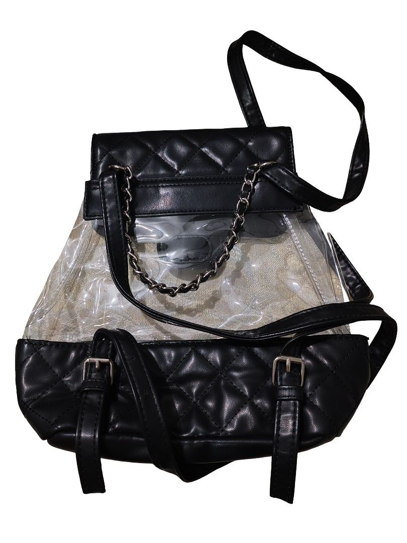 3 bags bundle: green mini backpack, clear mini backpack, pink bubble bag (Category: Backpacks) located in Paranaque City. Submitted by winter_pinecone (Listing ID 1421279286, Image 3). Description: 🍈 Light Green Mini-Backpack - gift from america - condition: well used 🖤 Clear Backpack - purchased from terranova - used only once, likely new! - adjustable backpack straps - very cute and aesthetic 🌸 Pink bubble bag - cute for everyday use - condi
