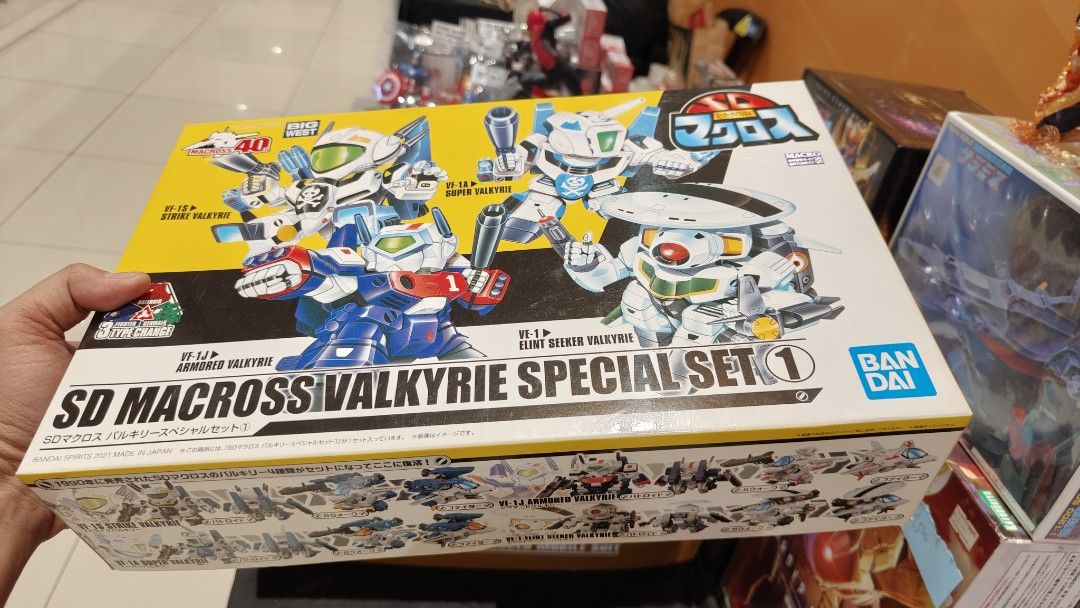 Bandai SD Macross Valkyrie Special Set 1 & 2 (Category: Gundam & Model Kits) located in Manila. Submitted by rossinicalabig (Listing ID 1421280650, Image 3). Description: 2200 & 2300 Pesos each - SD Macross Valkyrie Model Kits for sale. - Set 1 includes: - VF-1S Strike Valkyrie - VF-1J Armored Valkyrie - VF-1A Super Valkyrie - VF-1J Elint Seeker Valkyrie - Set 1 Price: 2,200 - Set 2 includes different Valkyrie variations. - Set 2 Price: 2,300 - B