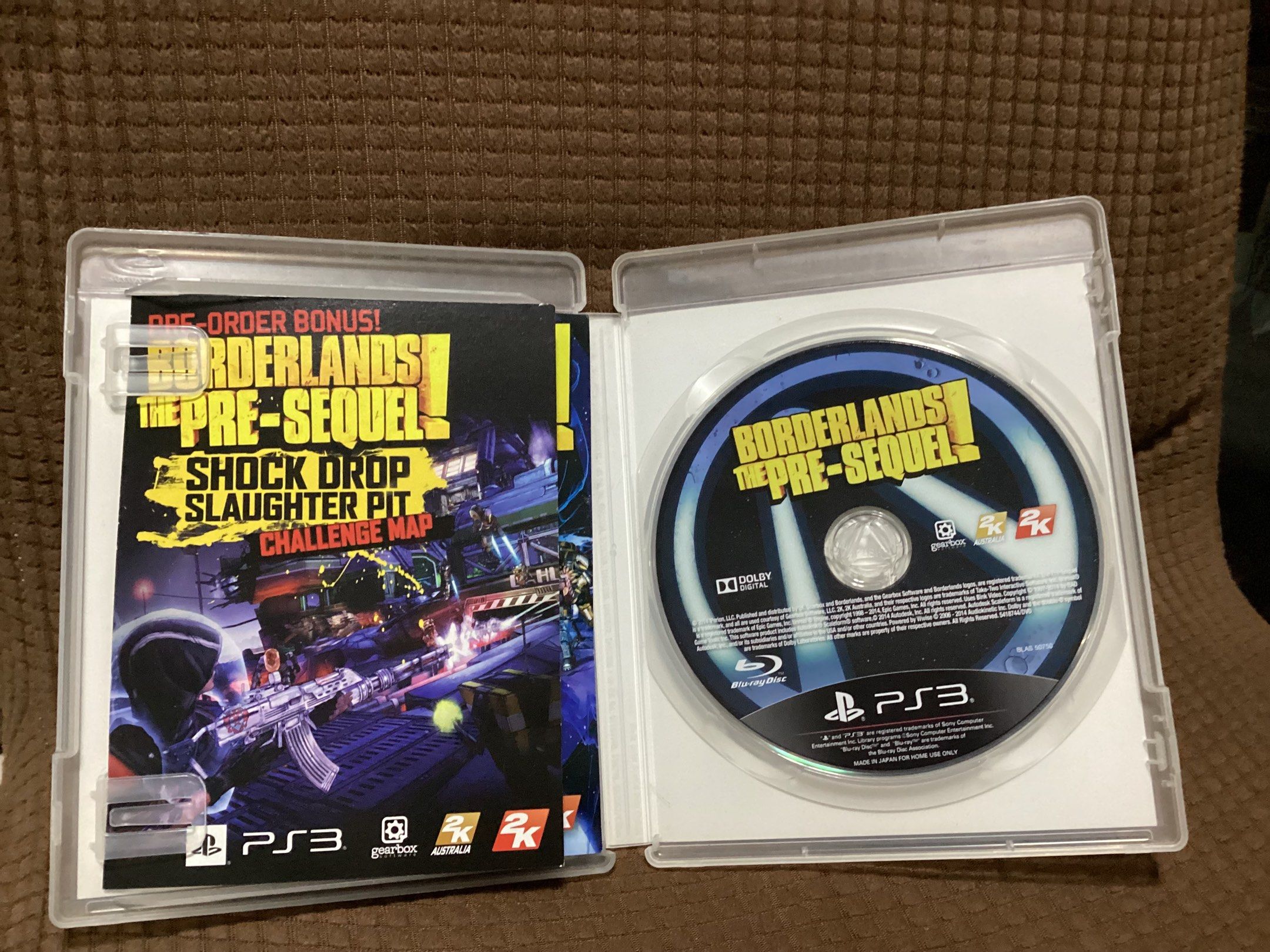 Borderlands: The Pre-Sequel - PS3 (Category: PlayStation) located in Manila. Submitted by rhizz.r (Listing ID 1421207866, Image 2). Description: FOR SALE: PS3 VIDEO GAME! 🎮 - Fully working and in good condition - No issues - Complete with manual - Slightly used.