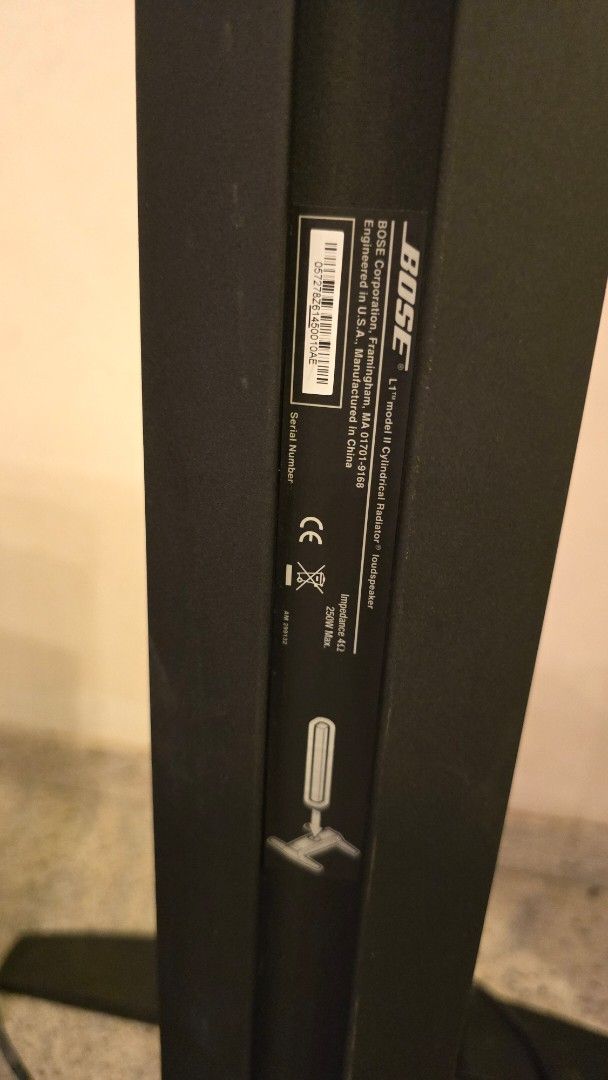 Bose L1 Model II with B2 Bass Module (Category: Soundbars, Speakers & Amplifiers) located in San Miguel. Submitted by rrshopstore (Listing ID 1421126363, Image 3). Description: Tonematch not included. Php115,000.00 each set. sa Bose Singapore binili. 220V/60hz Location: San Miguel, Bulacan - Bose L1 Model II with B2 Bass Module - Includes subwoofer, power stand, and speaker components - Comes with carrying bags - Complete system with all parts - 