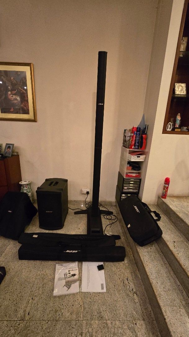 Bose L1 Model II with B2 Bass Module (Category: Soundbars, Speakers & Amplifiers) located in San Miguel. Submitted by rrshopstore (Listing ID 1421126363, Image 2). Description: Tonematch not included. Php115,000.00 each set. sa Bose Singapore binili. 220V/60hz Location: San Miguel, Bulacan - Bose L1 Model II with B2 Bass Module - Includes subwoofer, power stand, and speaker components - Comes with carrying bags - Complete system with all parts - 