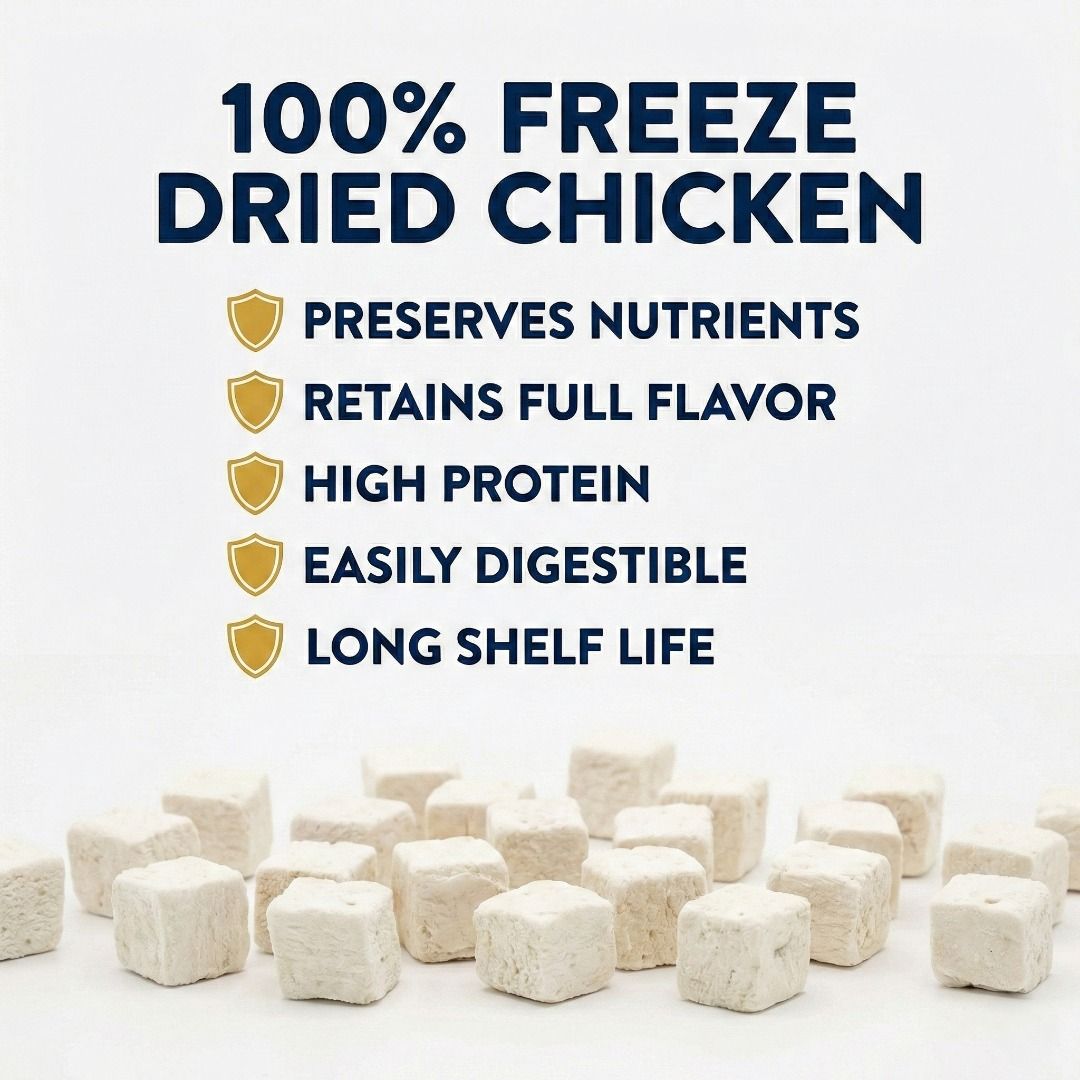 Chicky Bites! Premium Freeze-Dried Chicken Cubes (500g Bulk Pack), Pet ...