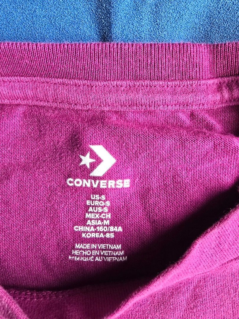 Converse Long Sleeve Shirt Sz. M (Category: Longsleeves) located in Manila. Submitted by mt.everest (Listing ID 1421137055, Image 2). Description: - Converse long sleeve shirt - Color: Magenta - Size: Asia-M 20" width x 18" lenght - Features Converse logo on chest and sleeve - Material: 100% cotton - Made in Vietnam - Used 3x. Not thrifted.