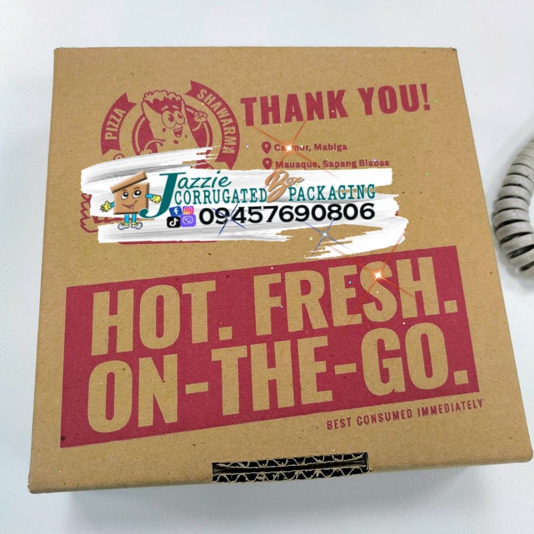 Corrugated Pizza/Shawarma Packaging Box (Category: Storage Boxes & Baskets) located in Manila. Submitted by quickbird-d79056 (Listing ID 1421123711, Image 1). Description: DIRECT Manufacturer & SUPPLIER📦 Allow your packaging to be functional, holding your products, easily be transported and stored. Appeal to customers in store or online. We offer: F R E E Quote F R E E Mockup/Samples F R E E Mechdraw F R E E Color guide -------------------------