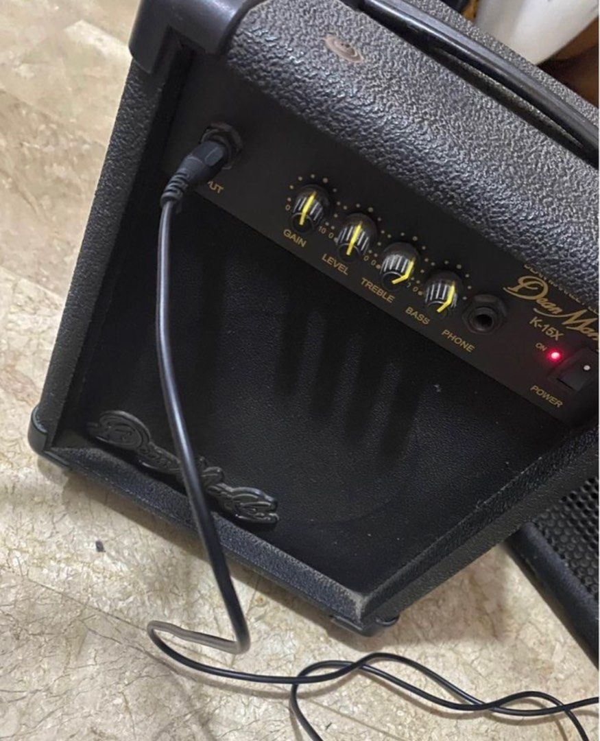 Dean Markley K-15X Guitar Amplifier (Category: Musical Instruments) located in Quezon City. Submitted by davenue (Listing ID 1421174924, Image 2). Description: - Dean Markley K-15X guitar amplifier - Gain, Level, Treble, and Bass controls - Illuminated power indicator - Easy to carry with a handle.