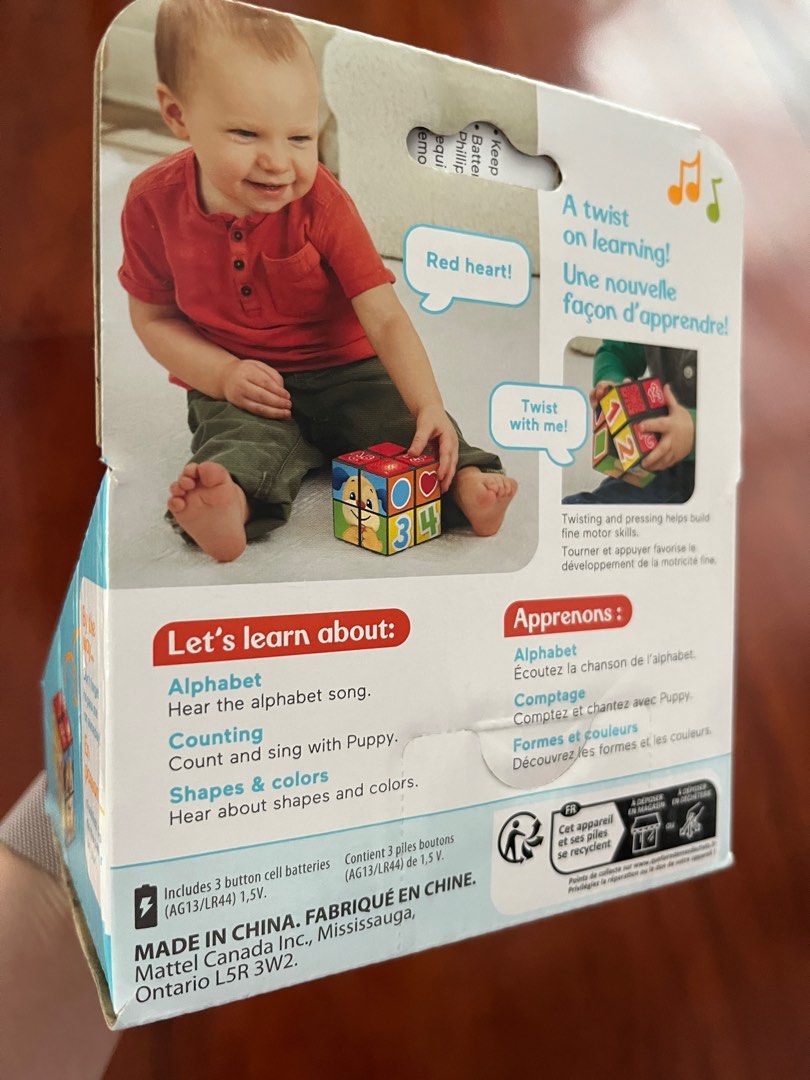 Fisher price laugh and learn Puppy’s activity cube (Category: Infant Playtime) located in Quezon City. Submitted by muffet9 (Listing ID 1421246097, Image 2). Description: Like new with box Working with lights and sounds Barely used- just opened given as gift, played once or twice only No flaws SRP: P1,199 The Laugh & Learn Puppy’s Activity Cube from Fisher-Price offers engaging play your baby will love to get their hands on. This retro-inspired a